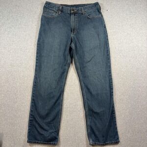 Carhartt Jeans Mens 36x32 Blue Regular Fit Straight Leg Denim Medium Wash Pants